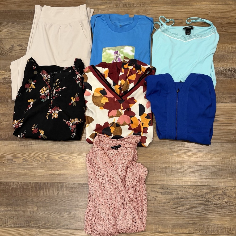 Plus Size 22W Bundle 6 Tops 1 XXL Pant Torrid 22 Lane Bryant 3x Adidas Cardigan